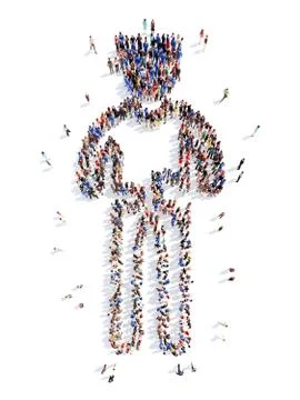 People in the form of a man Stock Illustration