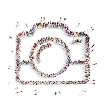 People in the form of a map pointer Stock Illustration