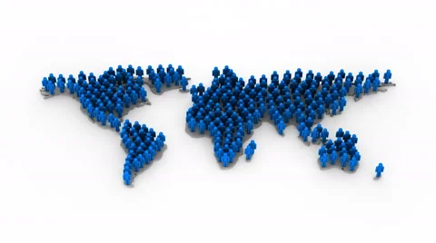 People Form a Map of the World Stock Footage 62273189