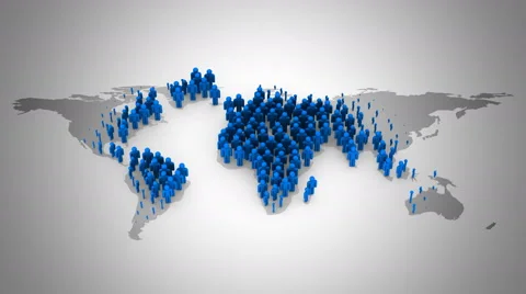 People Form a Map of the World Stock Footage 62336734