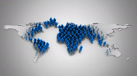 People Form a Map of the World Stock Footage 64896912