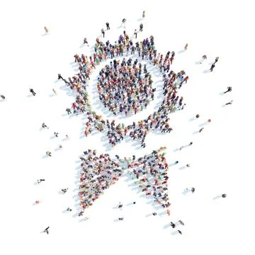 People in the form of medals. Stock Illustration
