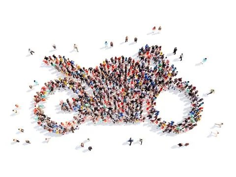 People in the form of a motorcycle Stock Illustration