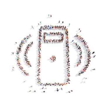 People in the form of MP3 player Stock Illustration