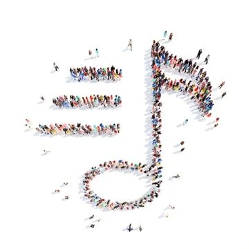 People in the form of notes Illustrazione stock