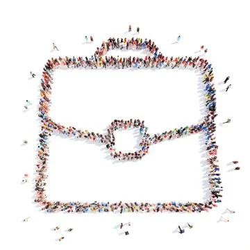 People in the form of a portfolio Stock Illustration
