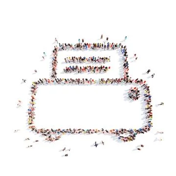 People in the form of a printer Stock Illustration