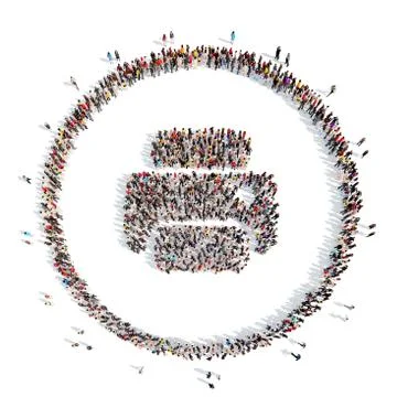 People in the form of a printer Stock Illustration