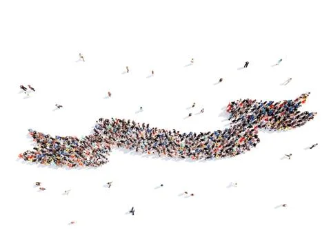 People in the form of ribbons Stock Illustration
