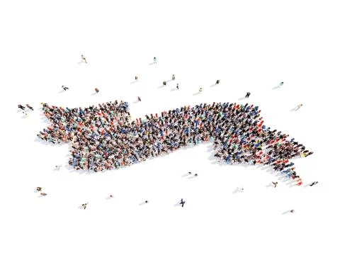 People in the form of ribbons Stock Illustration