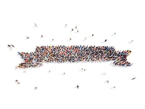 People in the form of ribbons Stock Illustration