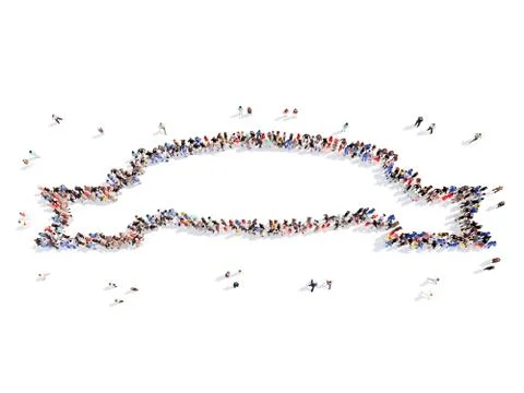People in the form of ribbons Illustrazione stock