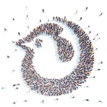 People in the form of a rooster. Stock Illustration