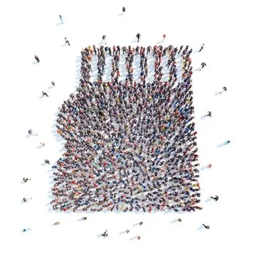 People in the form of SD card. Stock Illustration