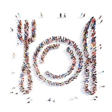 People in the form of a serving set Illustrazione stock