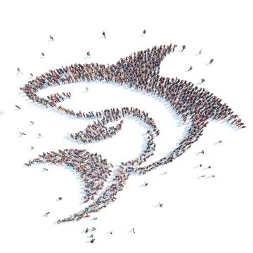 People in the form of a shark. Stock Illustration