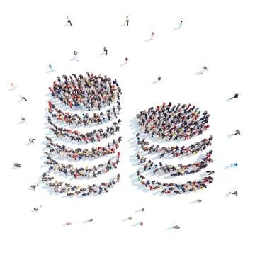 People in the form of a stack  coins. Stock Illustration