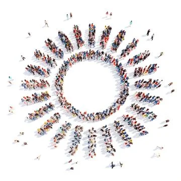 People in the form of  sun Stock Illustration