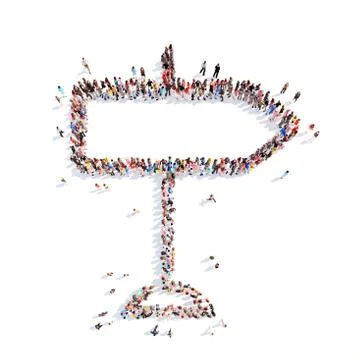People in the form of tablets directions Stock Illustration