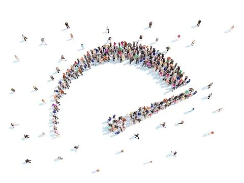 People in the form of a tachometer. Stock Illustration