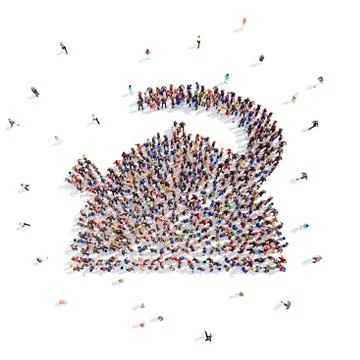 People in the form of a teapot Stock Illustration