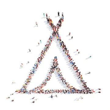 People in the form of a tepee Stock Illustration