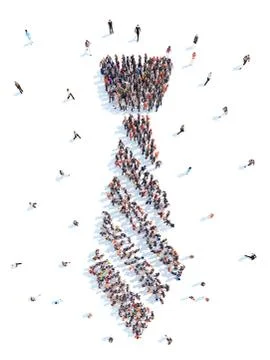 People in the form of a tie. Stock Illustration