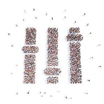 People in the form of a toggle switch Stock Illustration