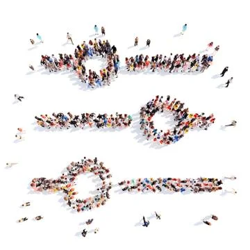 People in the form of a toggle switch Illustrazione stock