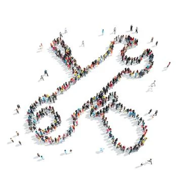 People  form  tools crowd Stock Illustration