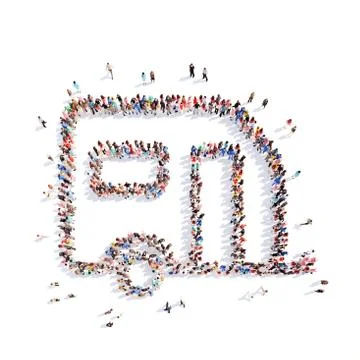 People in the form of a trailer Stock Illustration