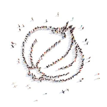 People in the form of vegetable onion Illustrazione stock