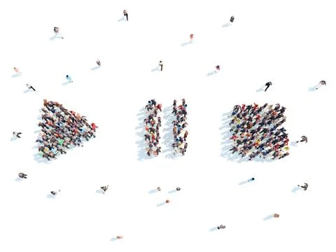 People in the form of video playback. Illustrazione stock