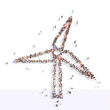People in the form of a windmill イラスト素材