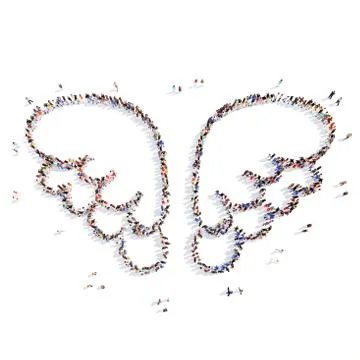 People in the form of wings Stock Illustration