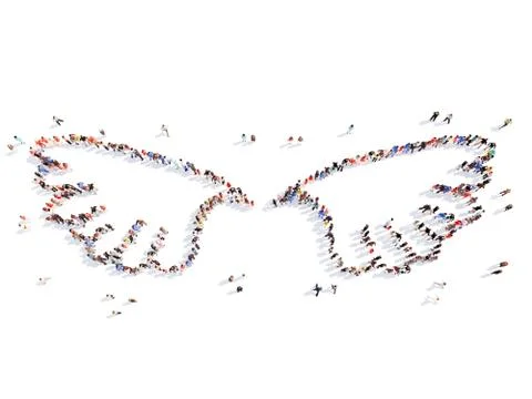 People in the form of wings Stock Illustration