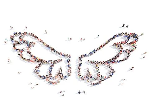 People in the form of wings Stock Illustration