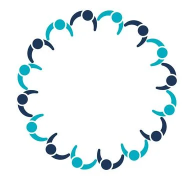 People Forming Circle Together Symbolizing Unity and Collaboration Stock Illustration