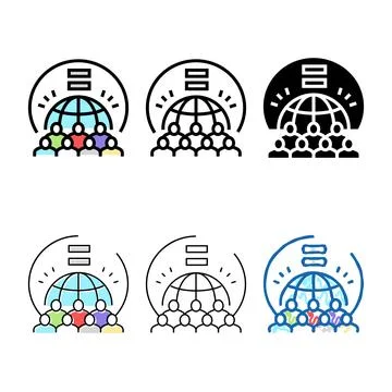 People forms equality color icon vector Stock Illustration