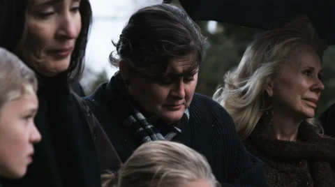 People at a funeral Stock Footage 43094595