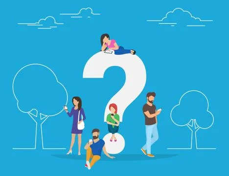 People with gadgets and mobile app blank Illustrazione stock