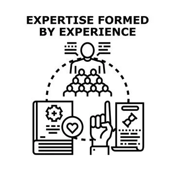 People gaining knowledge and experience leading to expertise Illustrazione stock
