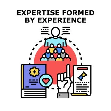 People gaining knowledge and experience leading to expertise Stock Illustration