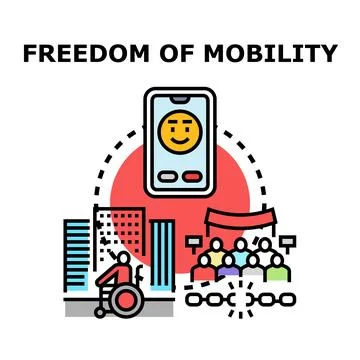 People gaining mobility freedom through digital technology Stock Illustration