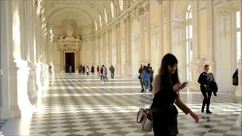 People in the gallery Video stock 100733898