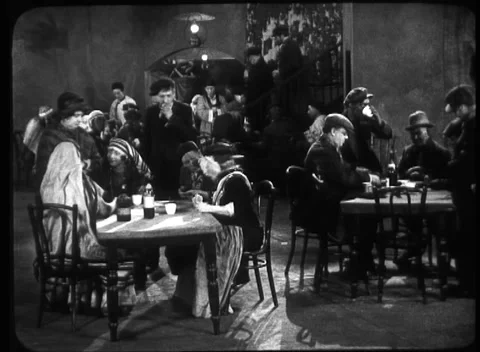 People gathered inside shared building for company, United Kingdom, 1923 Stock Footage 172219439