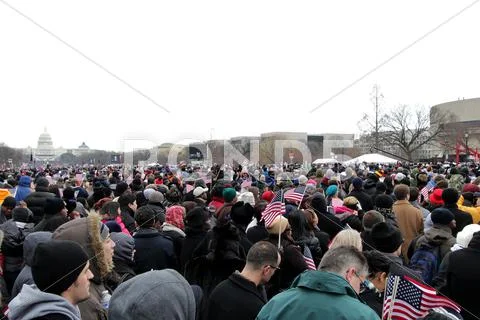 People gathered at National Mall Stock Photos