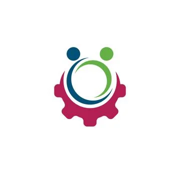 People gear icon vector concept design template Stock Illustration