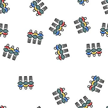 People genetic vector seamless pattern flat Stock Illustration