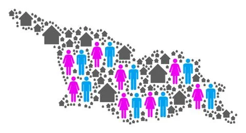 People Georgia Map Ilustración de archivo